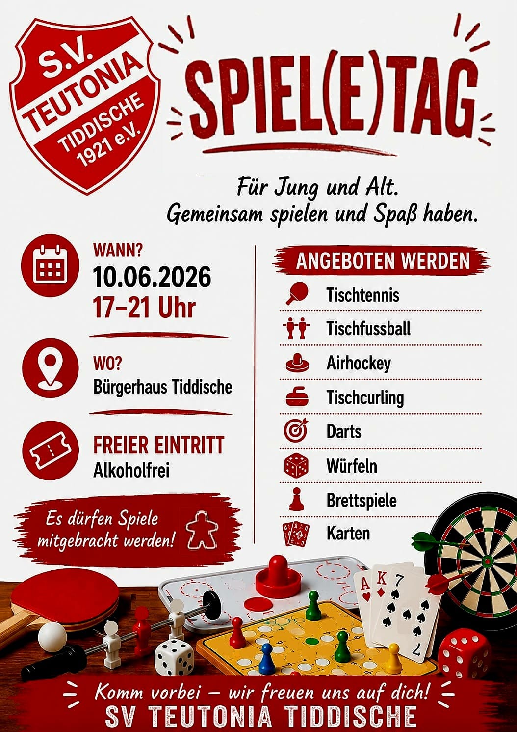 Flyer Spiel(e)tag SV Teutonia Tiddische