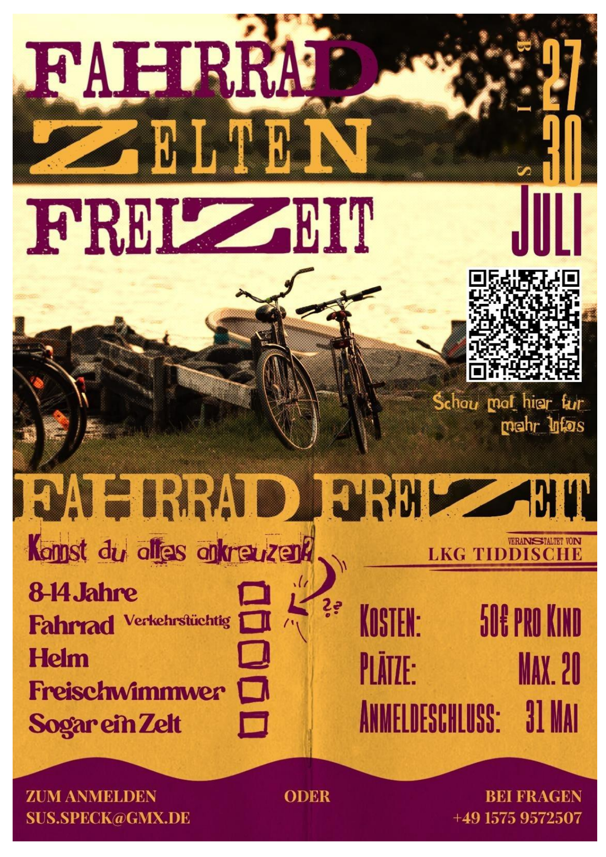 Flyer Fahrrad-Zelten-Freizeit 2026